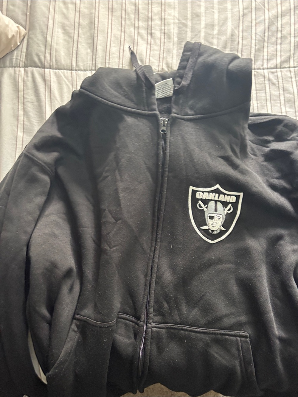 Oakland Logo Black Zip-Up Hoodie
